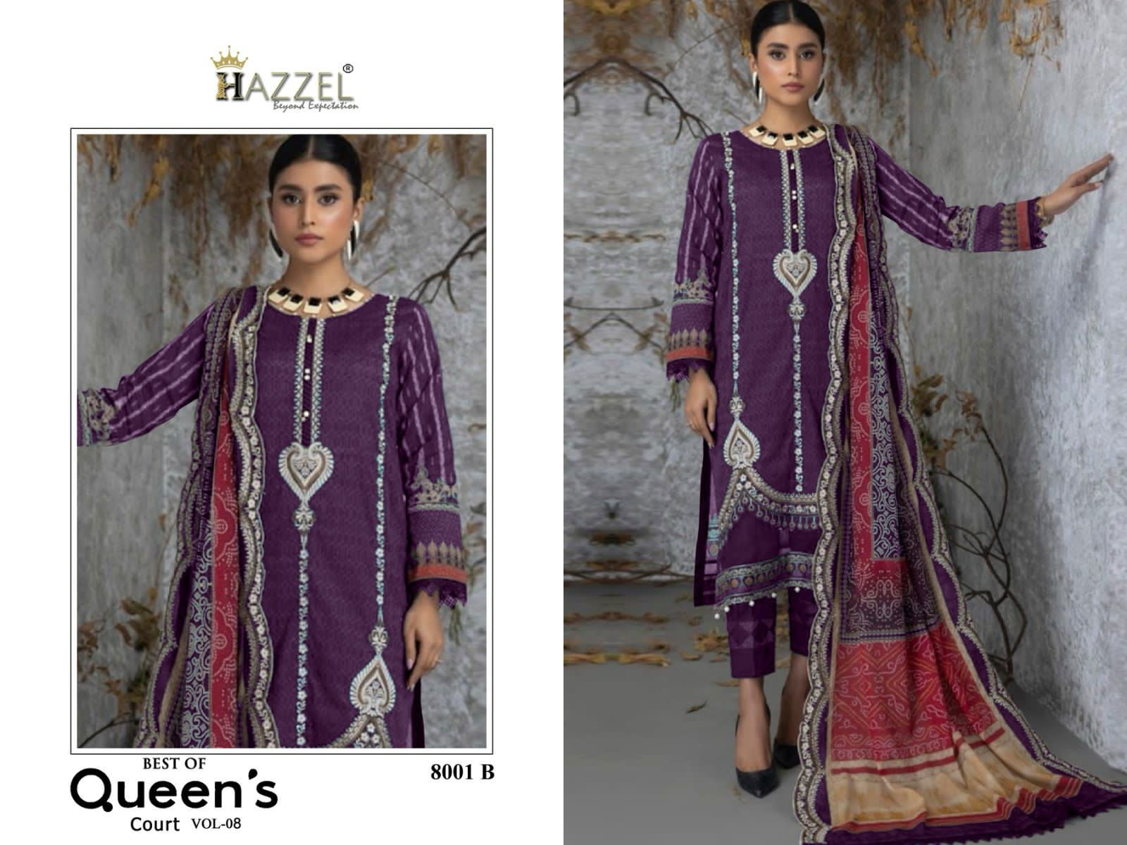 Best Of Queens Court 8 Cotton Printed Pakistani Dress Material